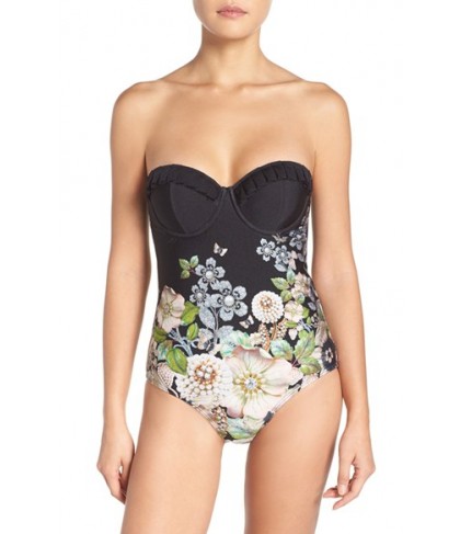 Ted Baker London Underwire One-Piece Swimsuit6C/D - Black