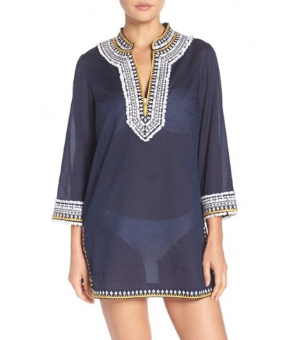 Tory Burch Fringe Cover-Up Tunic - Blue