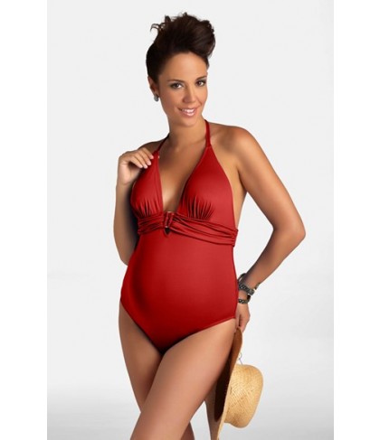 Pez D'Or One-Piece Maternity Swimsuit  - Burgundy